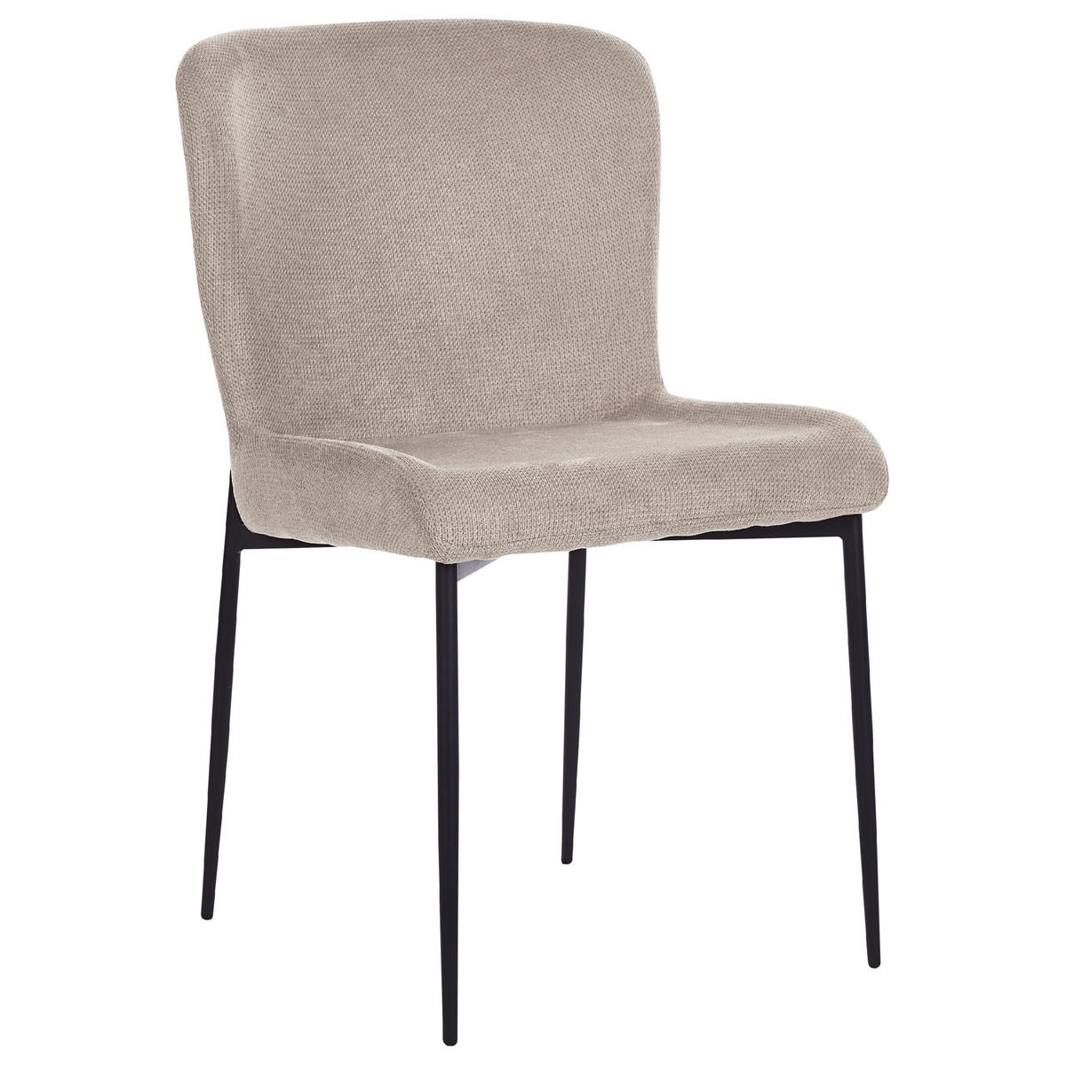 ESSZIMMERSTUHL 2er-Set Polsterbezug Beige Ada - Beige, Textil/Metall (49/82/48cm) - Beliani
