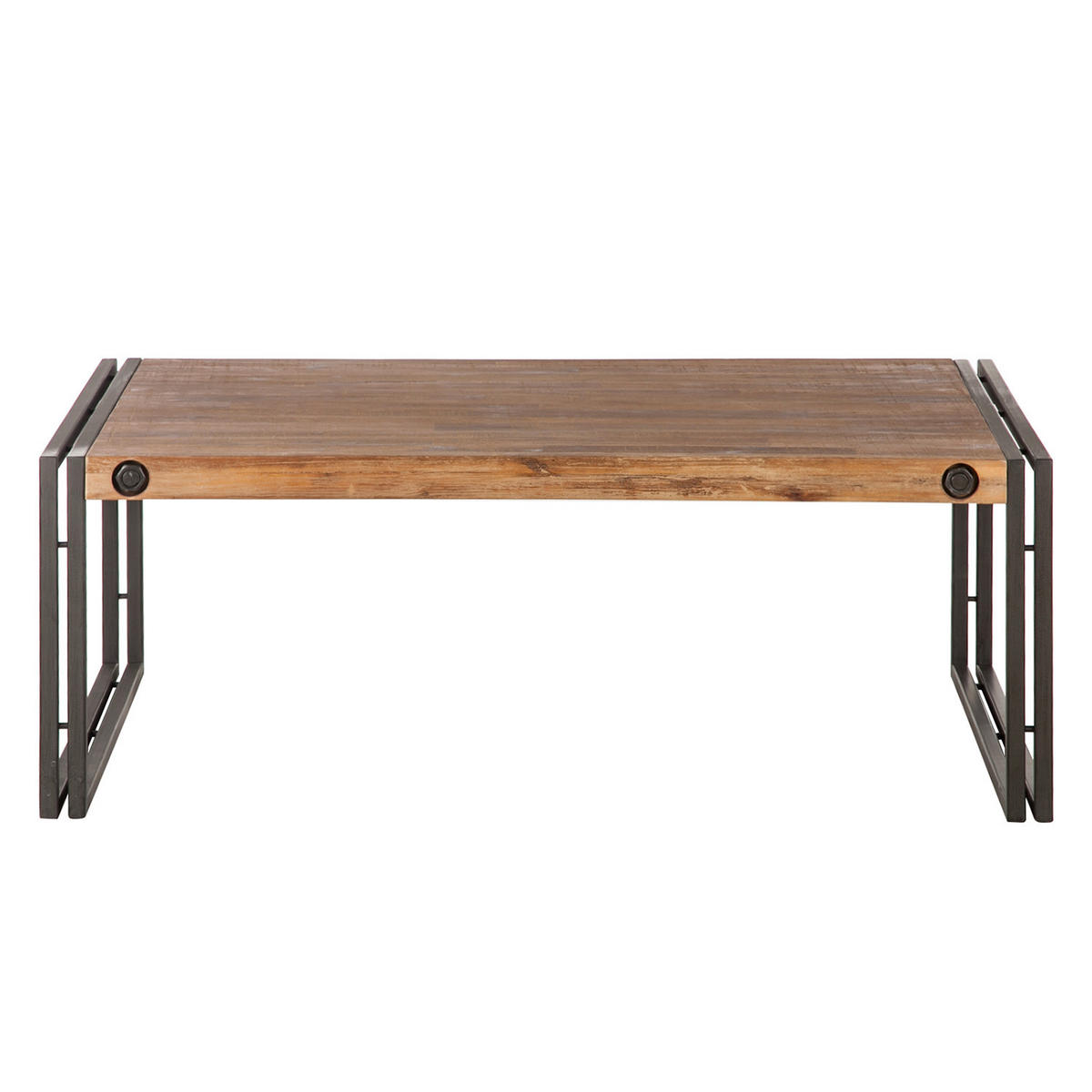 COUCHTISCH 110 cm - Akazie massiv / Metall - Akazie / Anthrazit - Akaziefarben/Grau, Holz/Metall (70/110/35cm) - home24