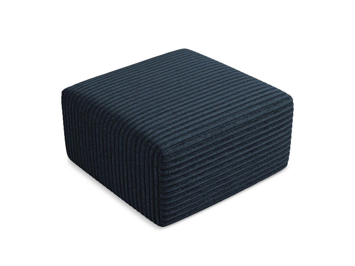 POUF Cord Blau - Türkis/Schwarz, Holzwerkstoff/Kunststoff (75/37/75cm) - Makamii