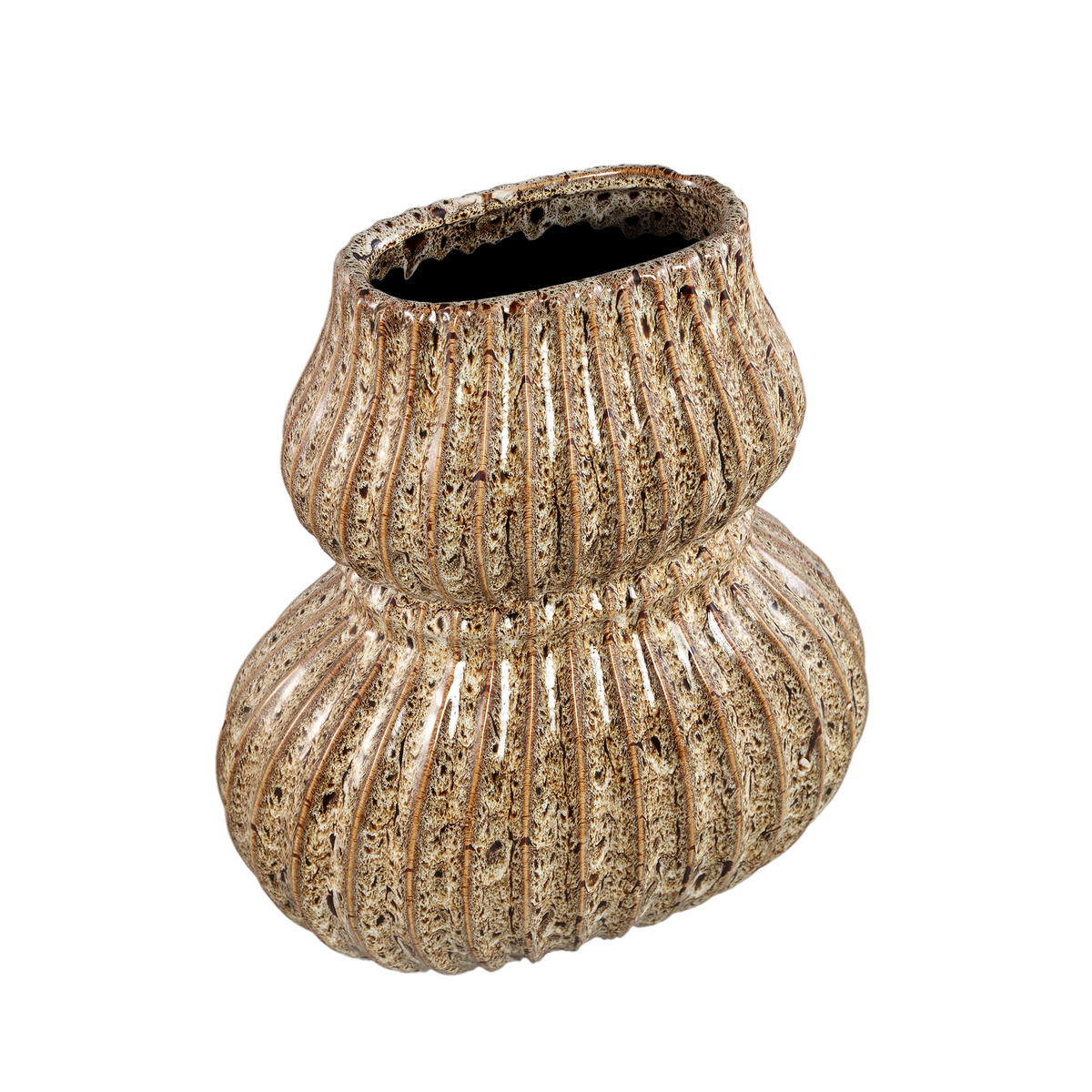VASE Halta Braun 36/23/40cm - Braun, Keramik (40cm) - PTMD Collection