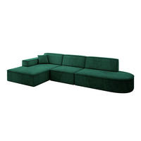 ECKSOFA Ottomane Links IREA-L2-v4 - 328x171x79 cm Grün - Dunkelgrün, Holzwerkstoff/Textil (328/171cm) - ALTDECOR