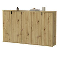 SIDEBOARD Artisan Eiche 152 cm, Kommode 5-türig - Schwarz/Eiche Artisan, Holzwerkstoff/Metall (152/99/34cm) - Inn.Furn