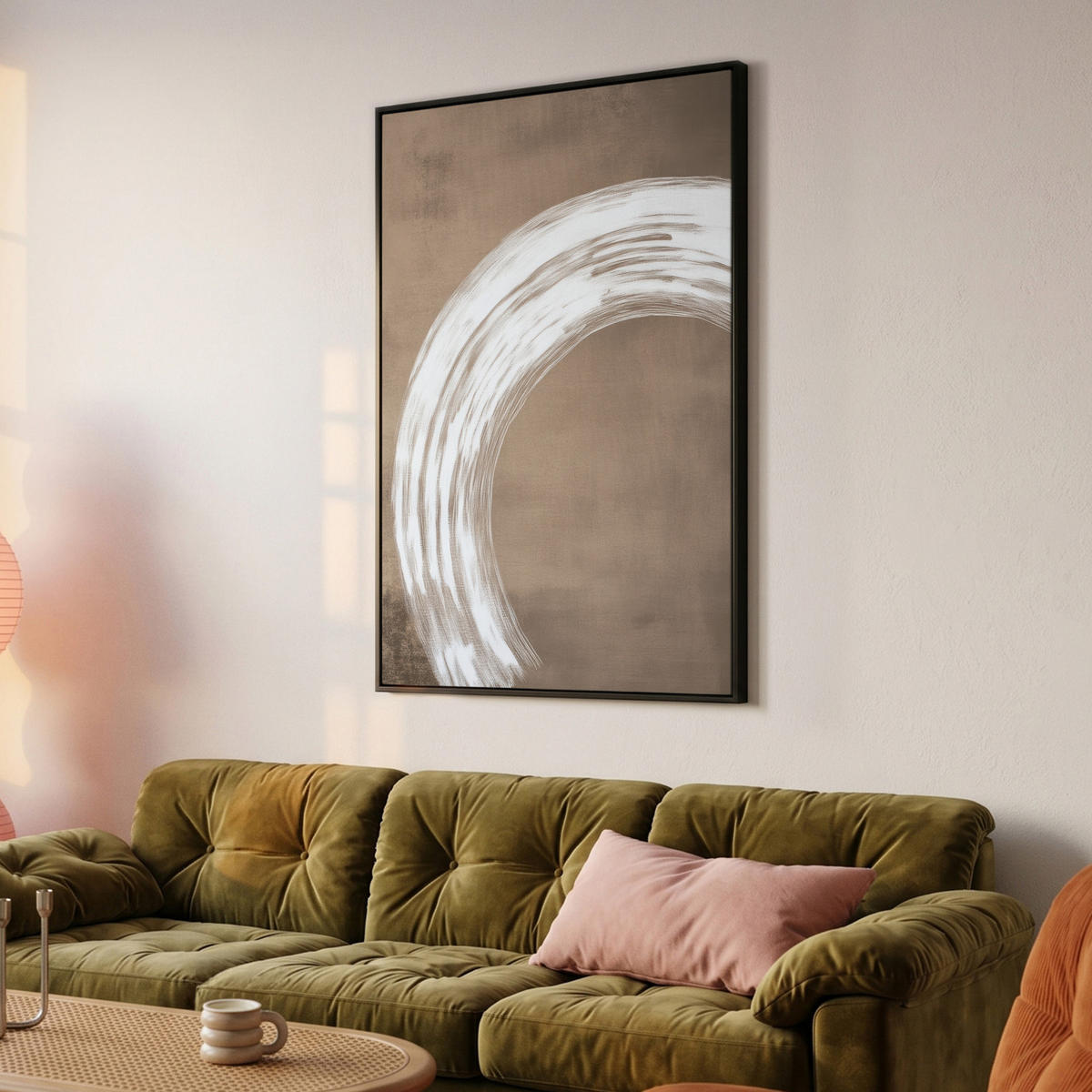 LEINWAND Bilder mit Rahmen - Farbe - Braun - Japandi - 100x150 - Kupferfarben, Textil (100/150cm) - MuchoWow