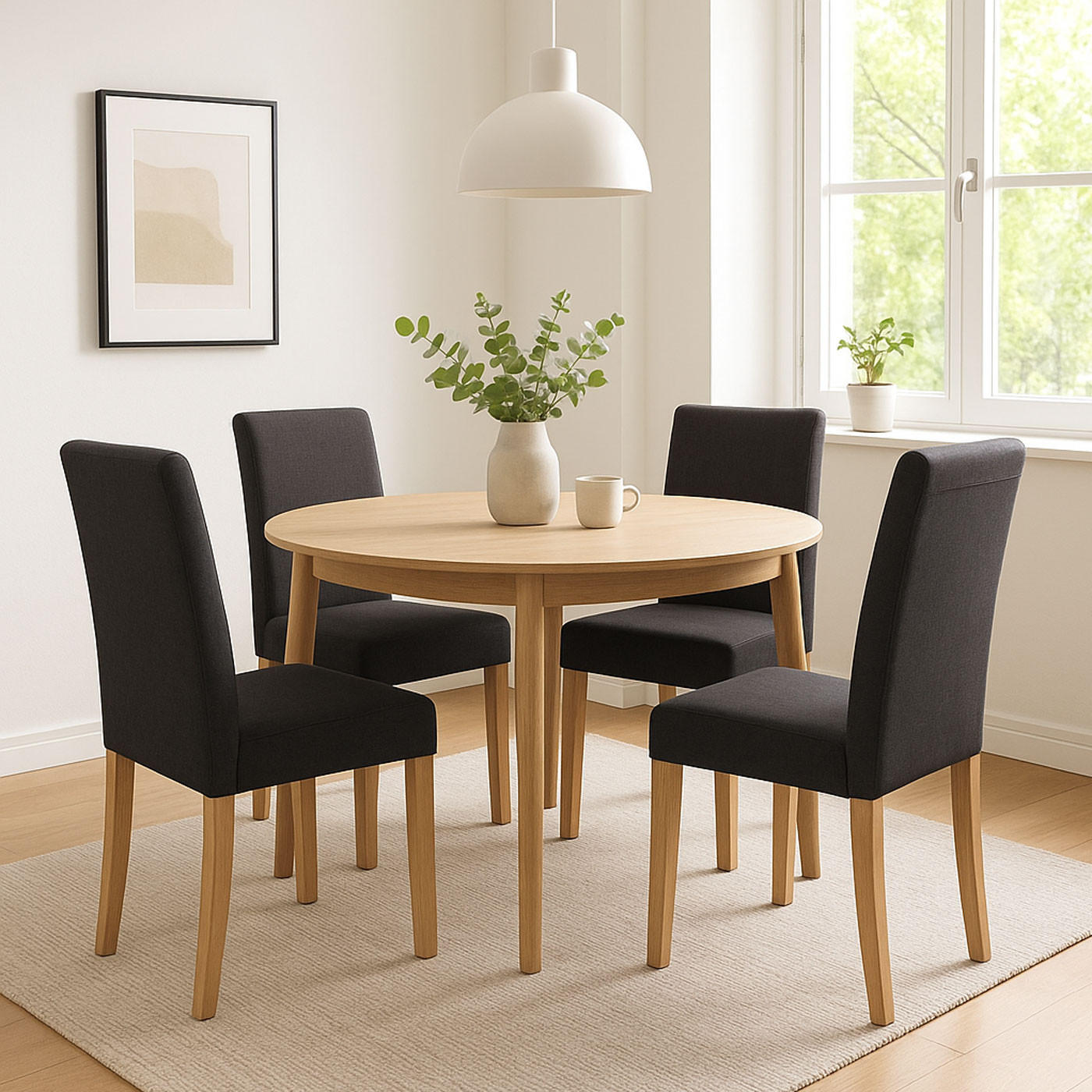 ESSZIMMERSTUHL Schwarz, Braun 4er-Set - Schwarz/Braun, Textil (43/90/56cm) - MCW