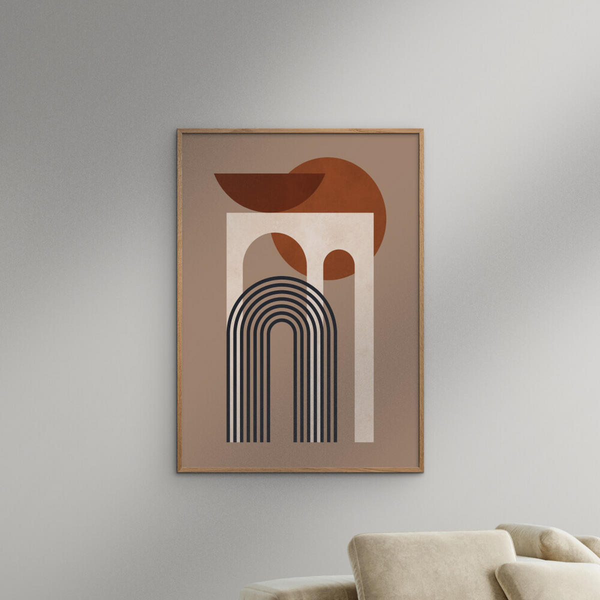 POSTER Victor Costa - Geometric Composition No.3 - Braun, Papier (50/70/0.1cm) - Poster&Frame