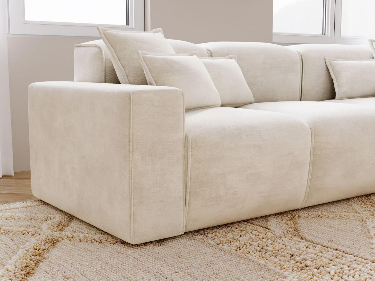 ECKSOFA Leni Beige Rechts - Beige, Holz/Textil (265/180cm) - Graingold