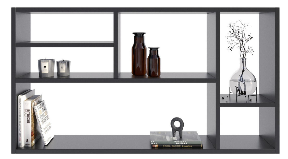 WANDREGAL MILANO Schwarz 109,2/18/60 cm - Schwarz, Holzwerkstoff (109.2/60/18cm) - Matkam Möbel