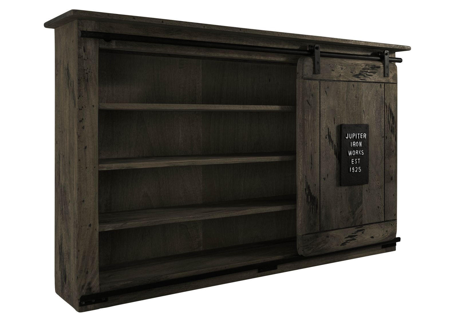 WANDREGAL Mango 130x25x80 grau lackiert RAILWAY #258 - Grau, Holz (130/80/25cm) - Massivmoebel24