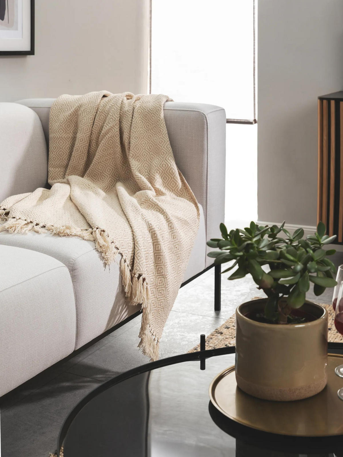 BAUMWOLLDECKE Jasmin Beige 125x150 cm - Beige, Textil (125/150cm) - benuta Nest