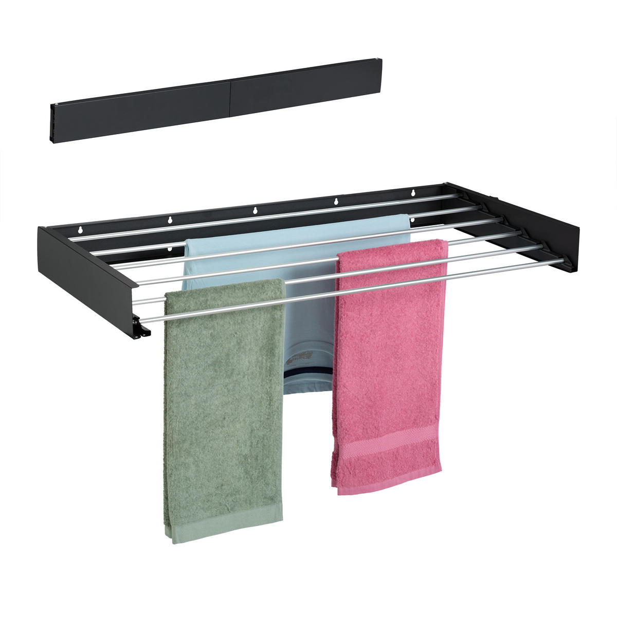 NÁSTENNÝ sušiak na prádlo - viacfarebná, kov (100/10/50cm) - Relaxdays