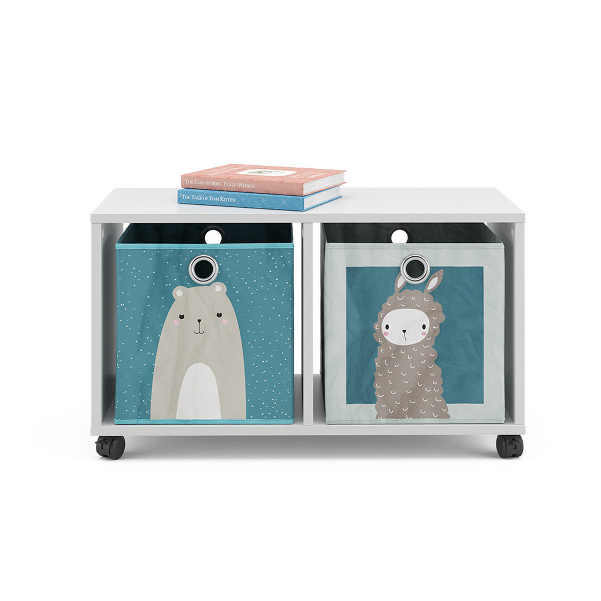 KINDERREGAL Weiß 72 x 42.4 cm mit 2 Faltboxen - Weiß, Holzwerkstoff (72/42.4/30.8cm) - Vicco