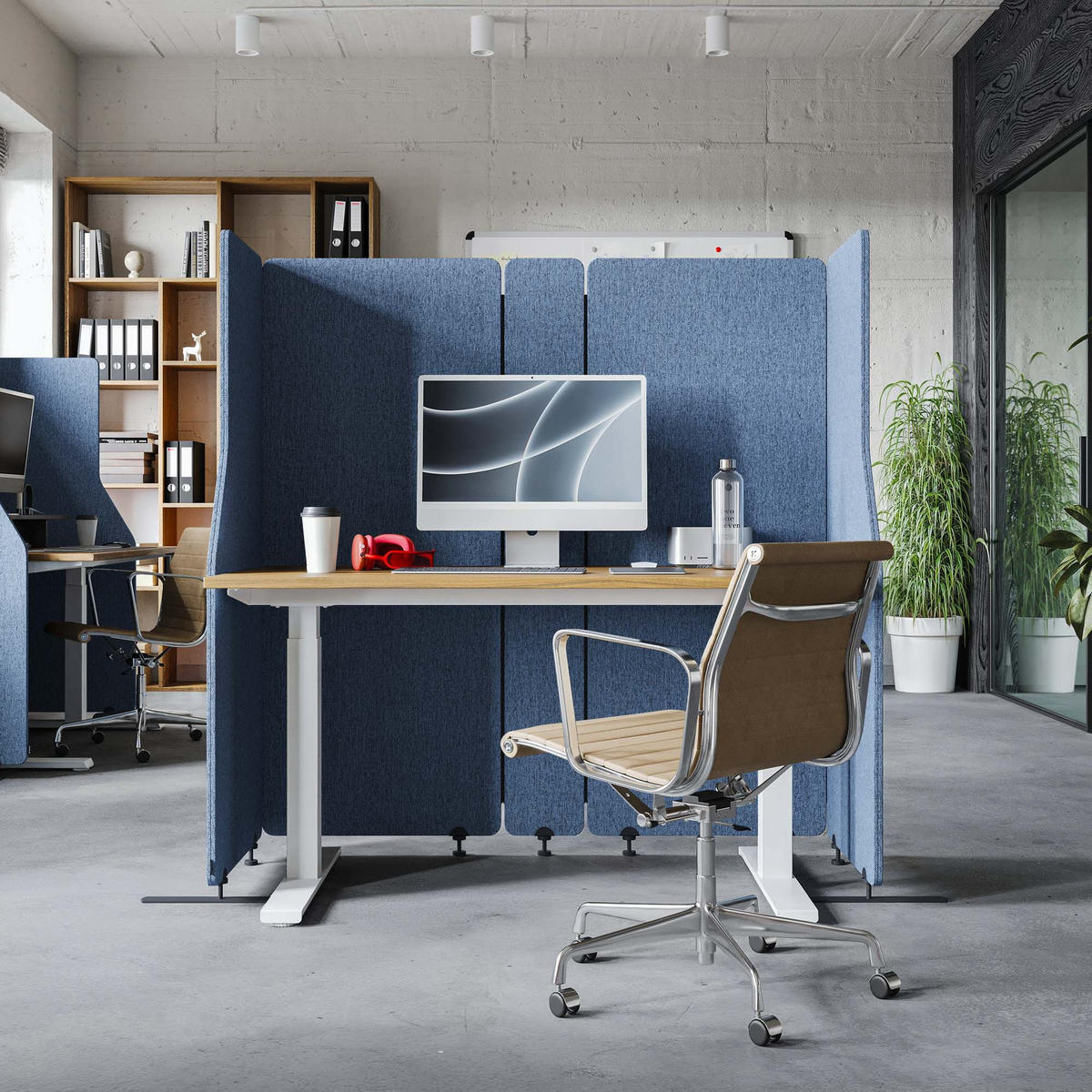 AKUSTIKSCHUTZWAND SADIE - Blau, Metall (260/145/2cm) - Jan Nowak