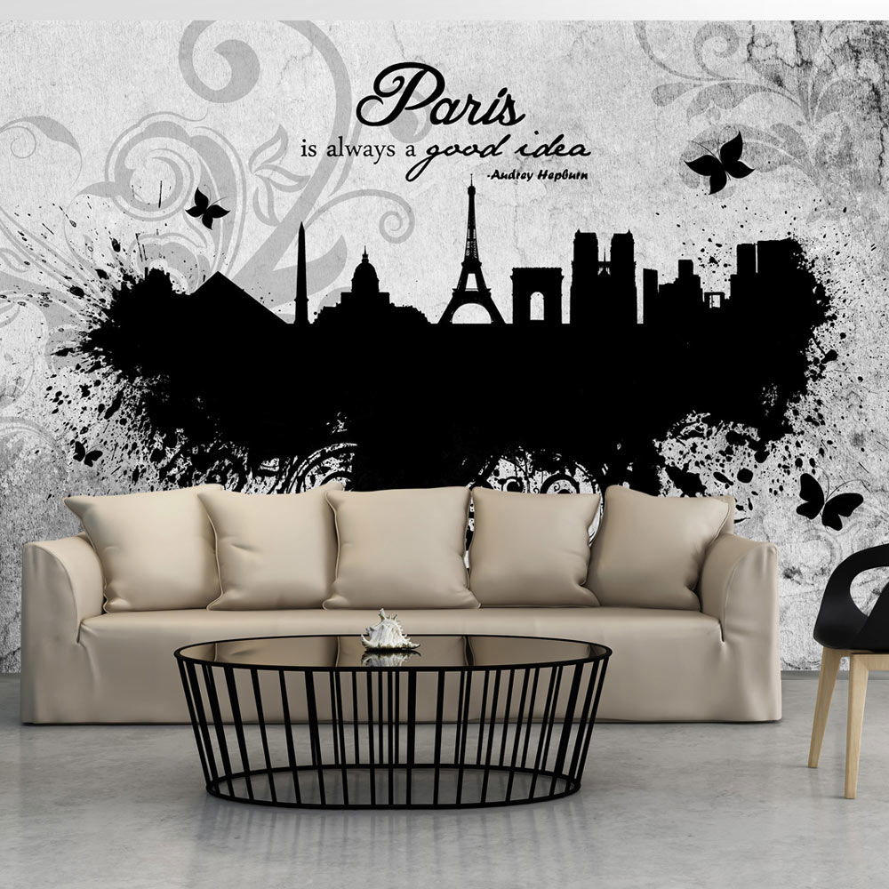VLIESTAPETE Grau 250/175 cm - Schwarz/Grau, Textil (250/1cm) - KUNSTLOFT