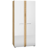 KLEIDERSCHRANK Akron-131 - Weiß, Holzwerkstoff (92/196/56cm) - Lomado
