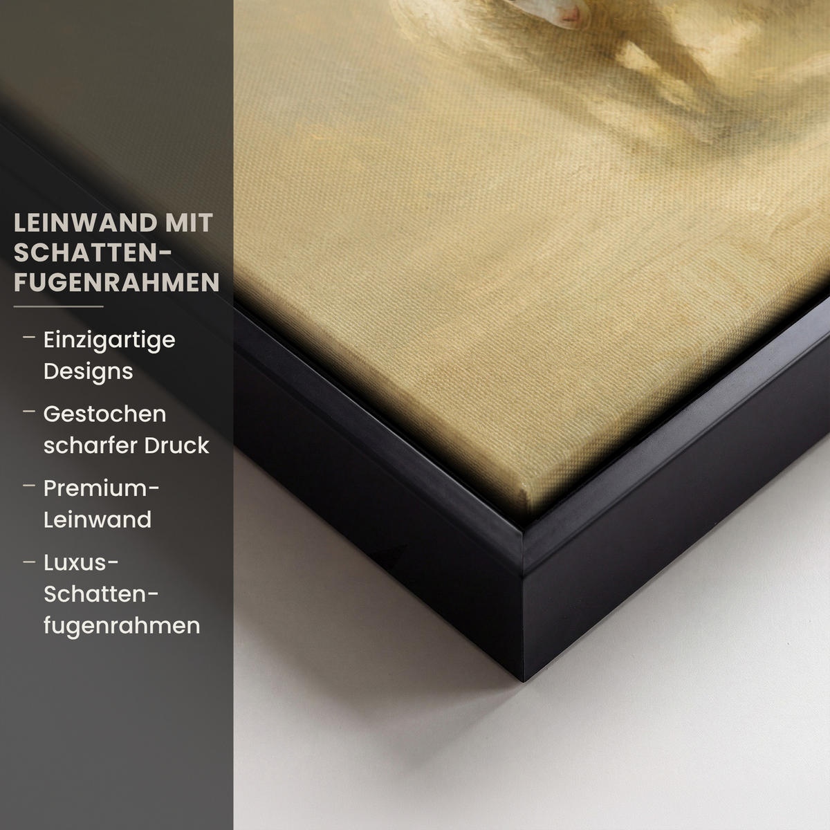 LEINWAND Bilder mit Rahmen - Schaf - Jesus - Pinselstriche - Abstrakt - 30x40 - Beige, Textil (30/40cm) - MuchoWow