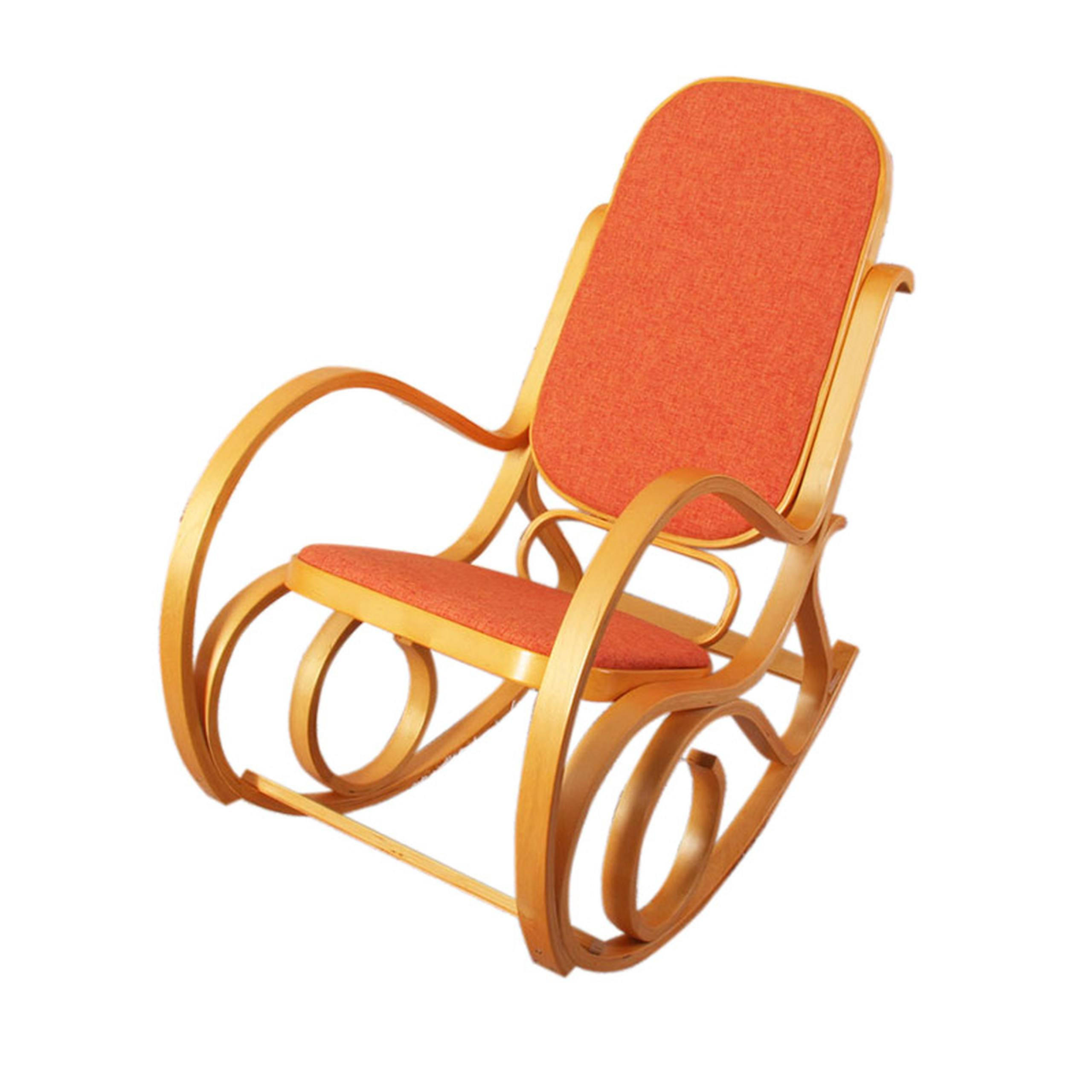 SCHAUKELSTUHL Eiche Dekor, Orange - Eichefarben/Orange, Holz (55/90/96cm) - MCW