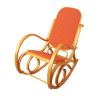 SCHAUKELSTUHL Eiche Dekor, Orange - Eichefarben/Orange, Holz (55/90/96cm) - MCW