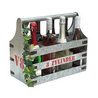 WEINTRÄGER Metall mit Öffner 8 Zylinder 96404 - Silberfarben, Metall (42/33/20cm) - DanDiBo