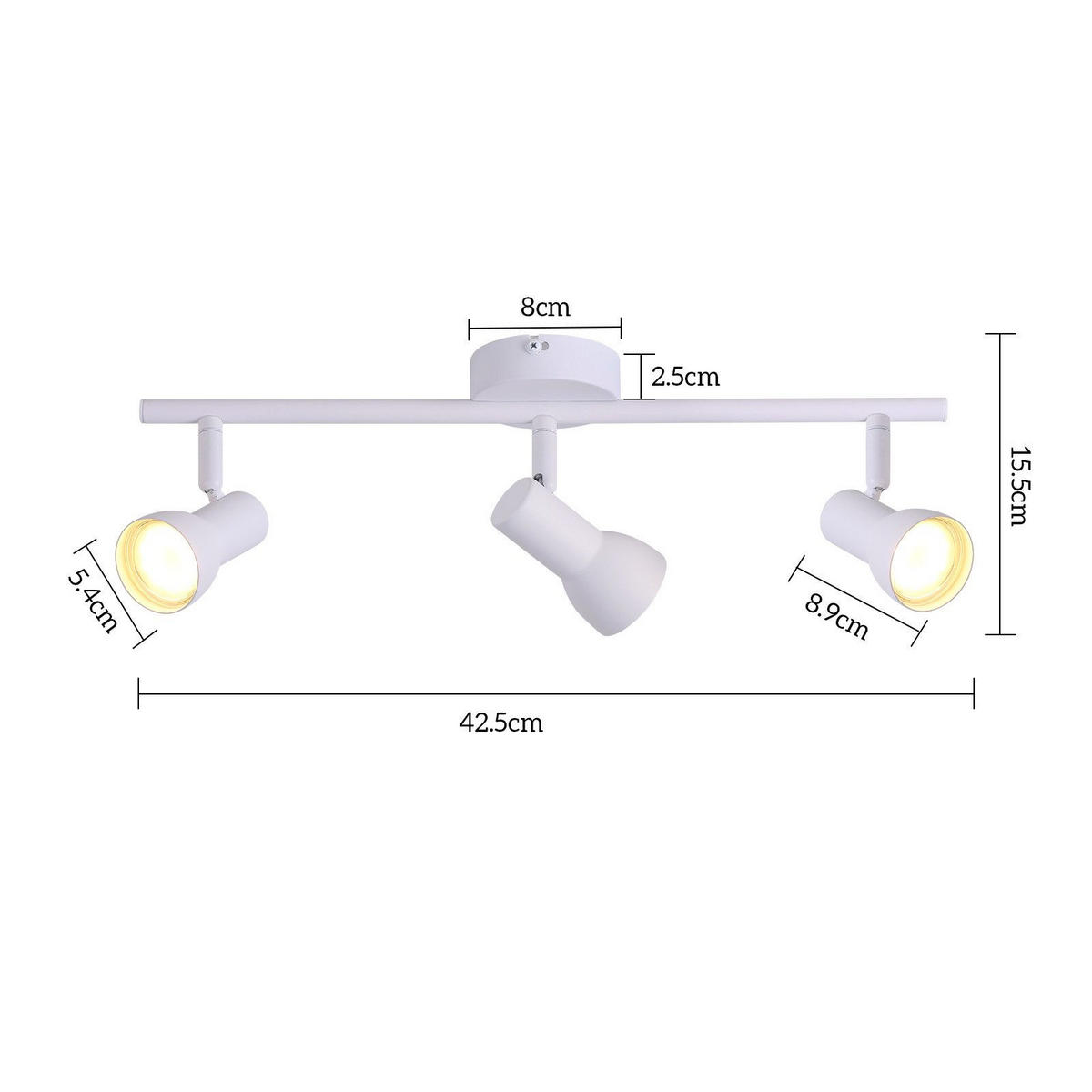 DECKENLEUCHTE Hitzeperl 42.5/8/15.5cm - Weiß, Metall (42.5/8/15.5cm) - Nettlife