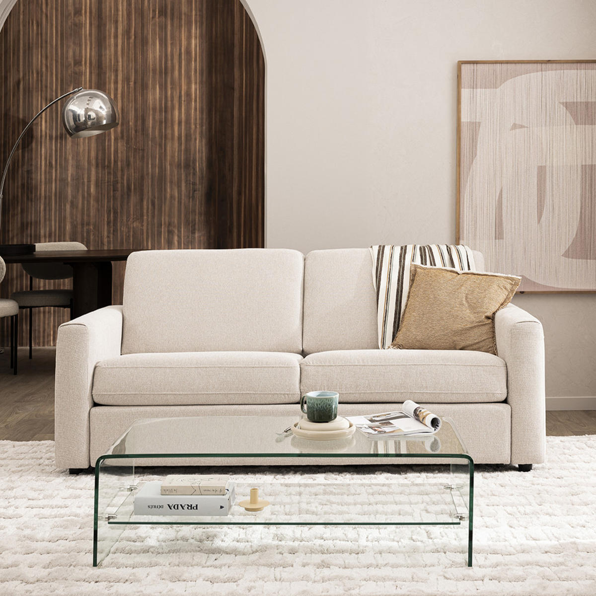 COUCHTISCH - Glas - Transparent - Transparent, Glas (110/55/35cm) - Drawer