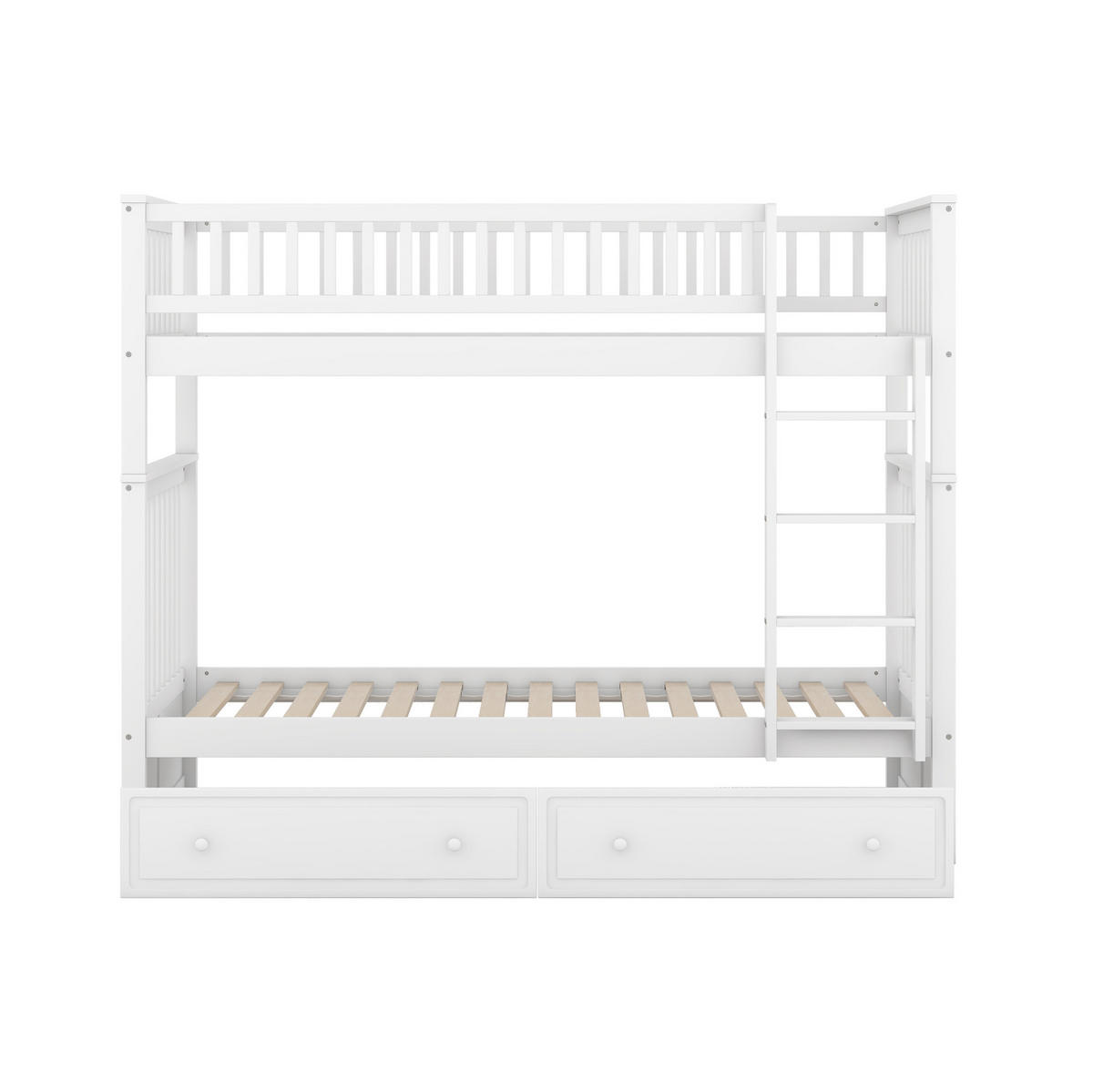 ETAGENBETT 90/200 cm aus Kiefern, teilbar in 2 Betten mit 2 Schubladen, Weiß - Weiß, Holzwerkstoff (140/200cm) - Redom