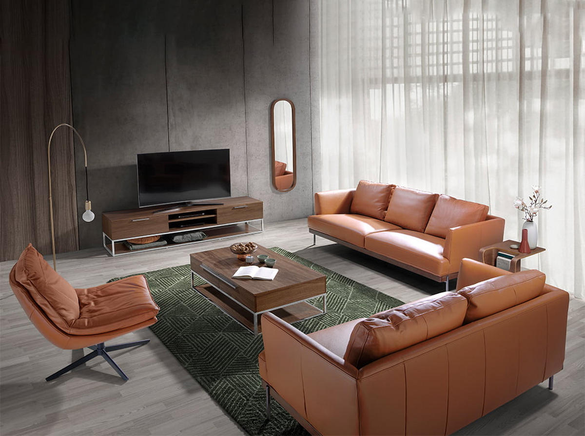 COUCHTISCH Furnier Walnuss , Stahl 120 / 70 / 37 cm - Edelstahlfarben/Nussbaumfarben, Holz (70/120/37cm) - ANGEL CERDA