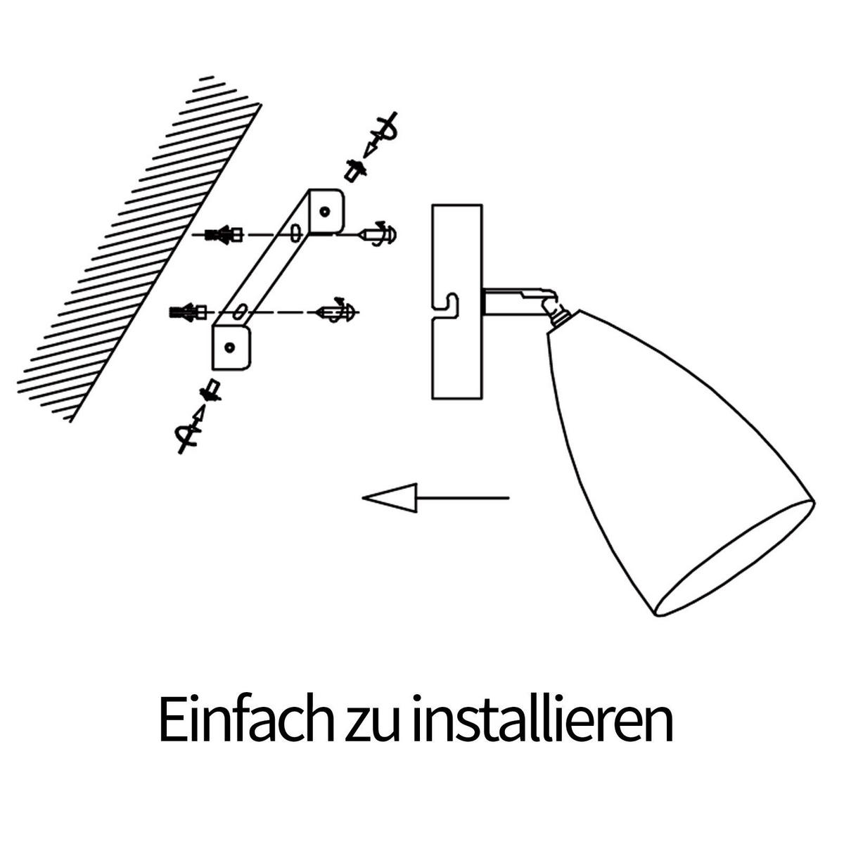 WANDLEUCHTE Filament 20/10/10 cm - Schwarz, Metall (10/10/20cm) - ZMH