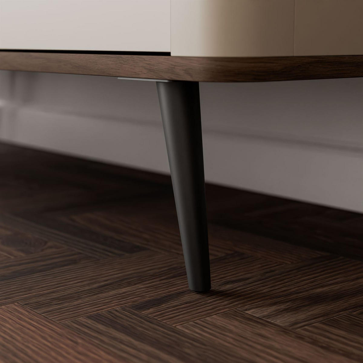 KOMMODE AUTUMN 3D3S auf hohen Beinen, Kaschmir / Nussbaum - Beige, Holzwerkstoff (130/82/40cm) - Lookway