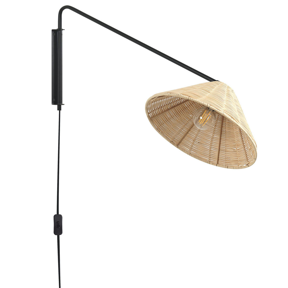 WANDLEUCHTE Palena 60/33/30 cm - Naturfarben, Naturmaterialen (33/30/60cm) - Beliani