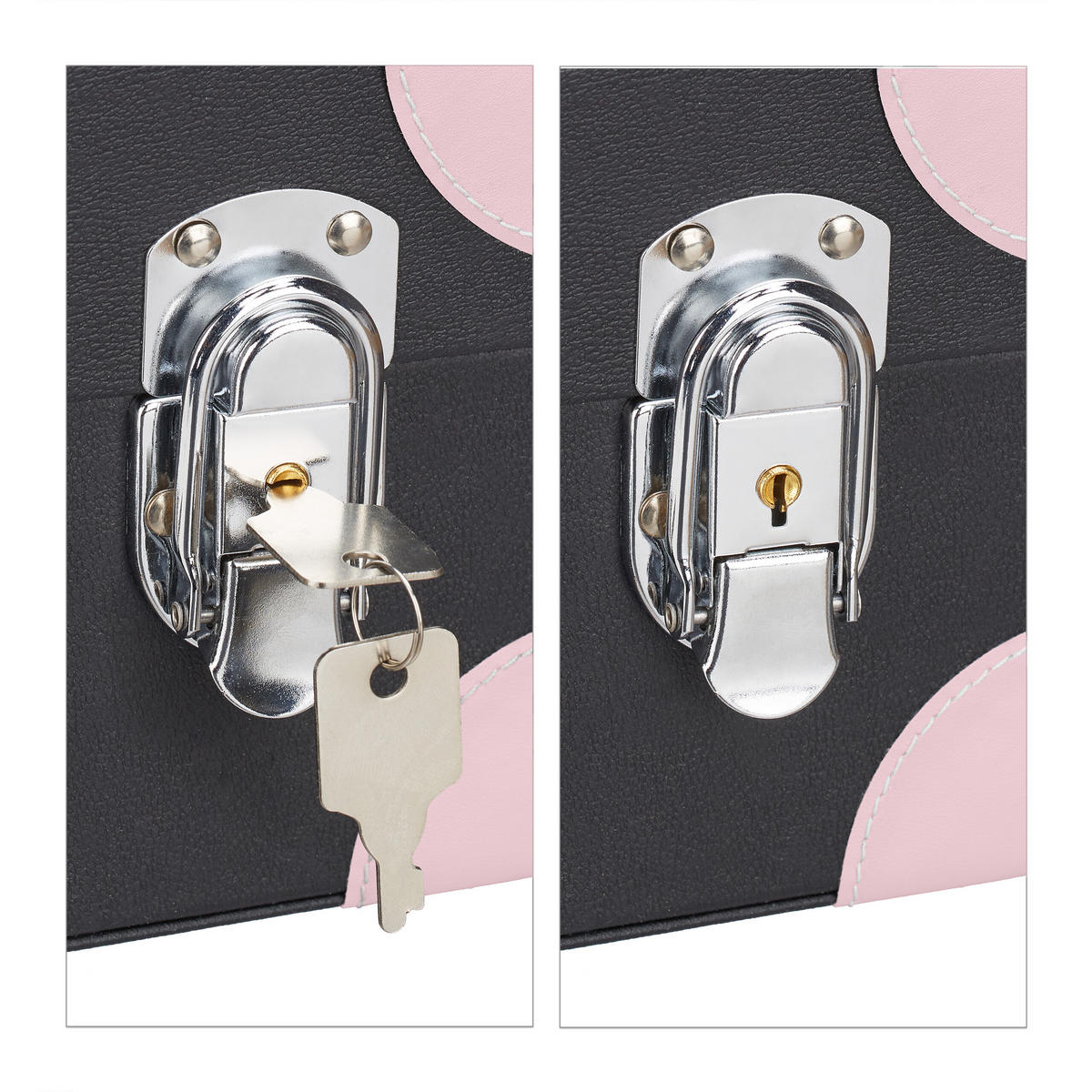 KOSMETIKKOFFER - Schwarz, Glas/Kunststoff (31/12.5/23cm) - Relaxdays