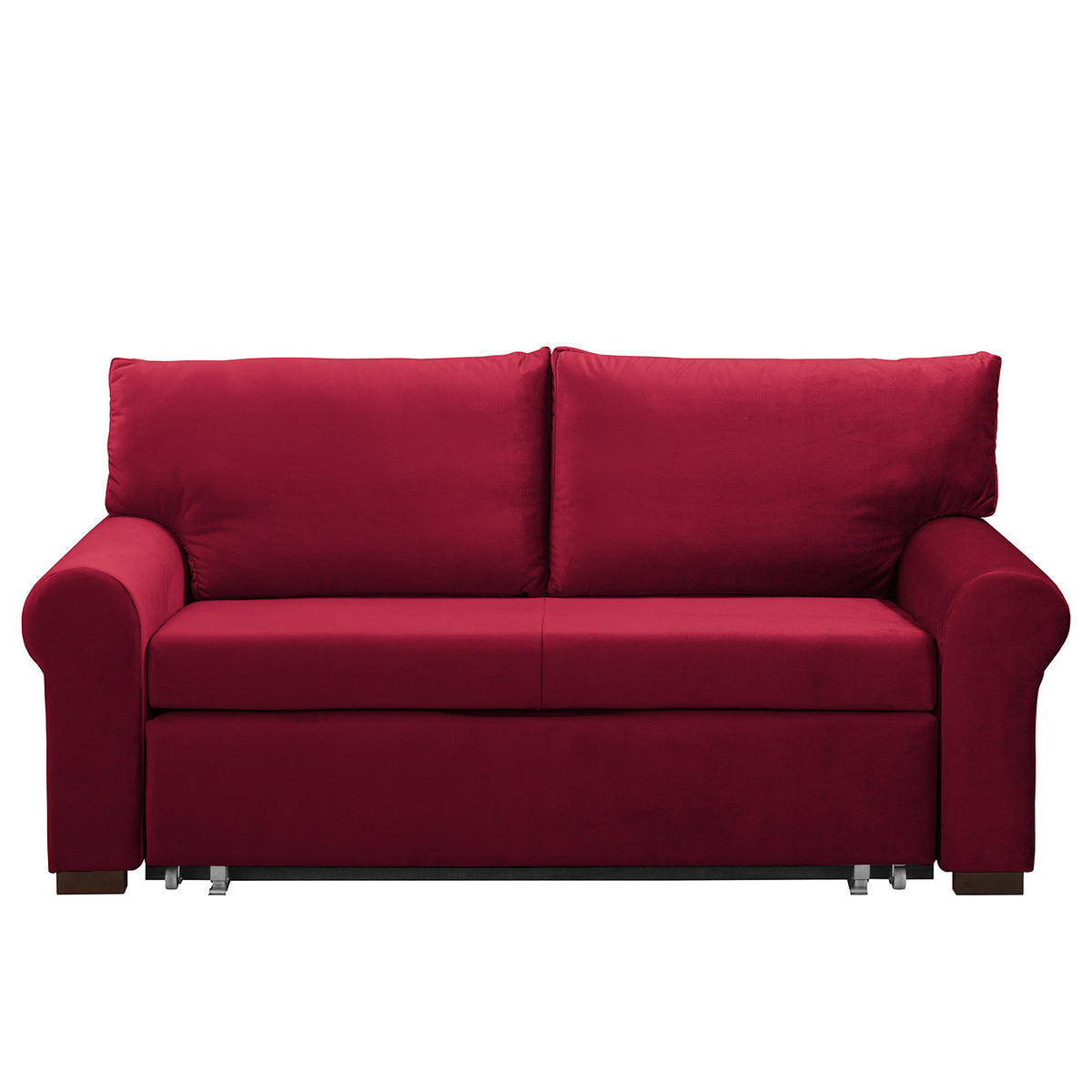 SCHLAFSOFA - Transparent/Rot, Birkenholz/Textil (185/95/90cm) - home24