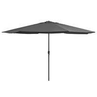 SONNENSCHIRM Mit Metall-Mast 390 Cm Anthrazit - Anthrazit, Textil (390/390cm) - vidaXL