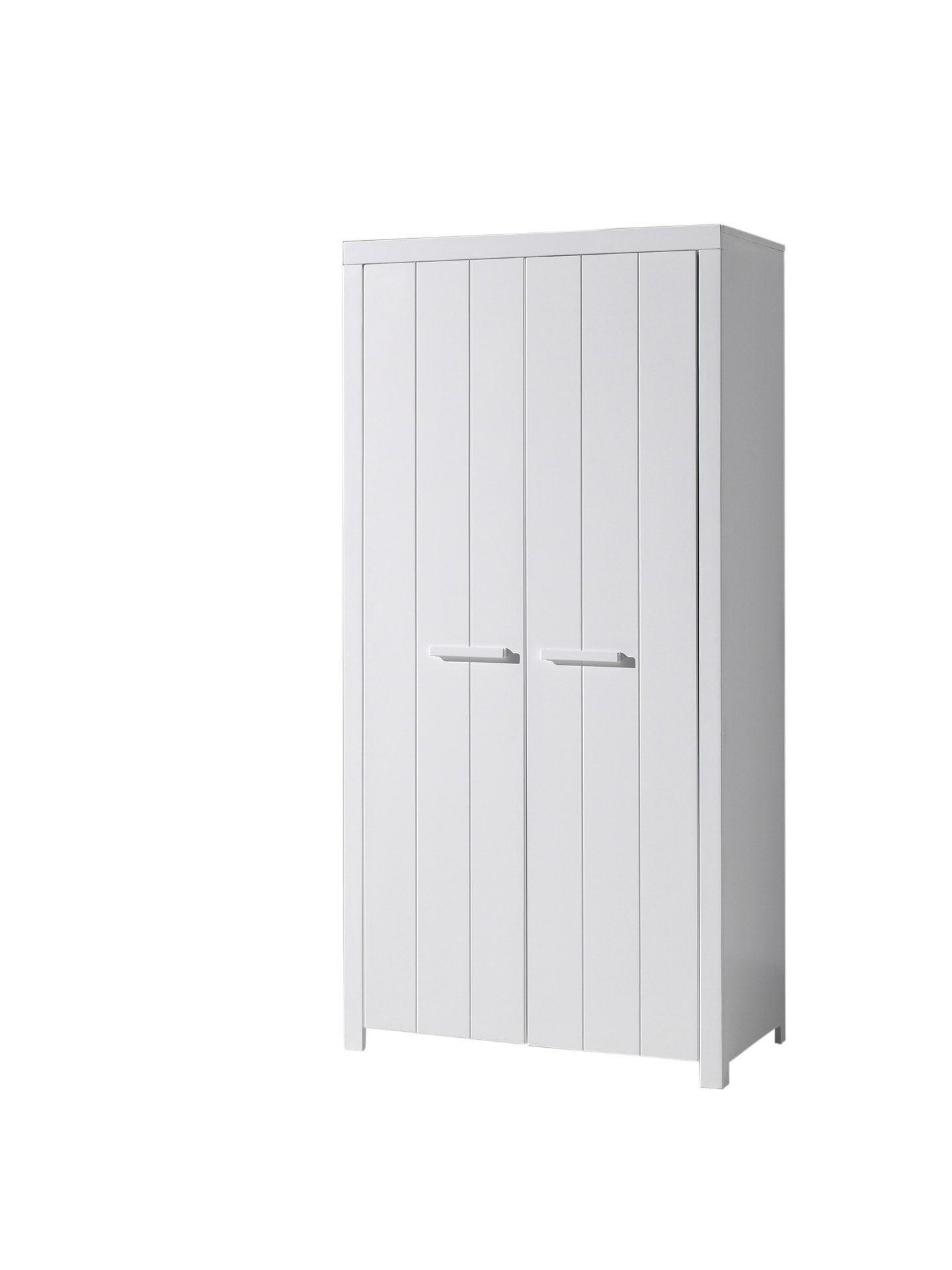 KINDERZIMMERSCHRANK Karalynn 100x58x206 mit 2 Türen MDF Weiß - Weiß, Holzwerkstoff (100/206/58cm) - 58aufmkessel