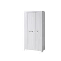 KINDERZIMMERSCHRANK Karalynn 100x58x206 mit 2 Türen MDF Weiß - Weiß, Holzwerkstoff (100/206/58cm) - 58aufmkessel