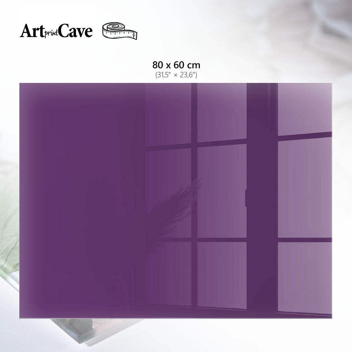 GLASPLATTE 80x60 cm – Kräftiges Lila - Braun, Glas (0.4/80/60cm) - ArtPrintCave