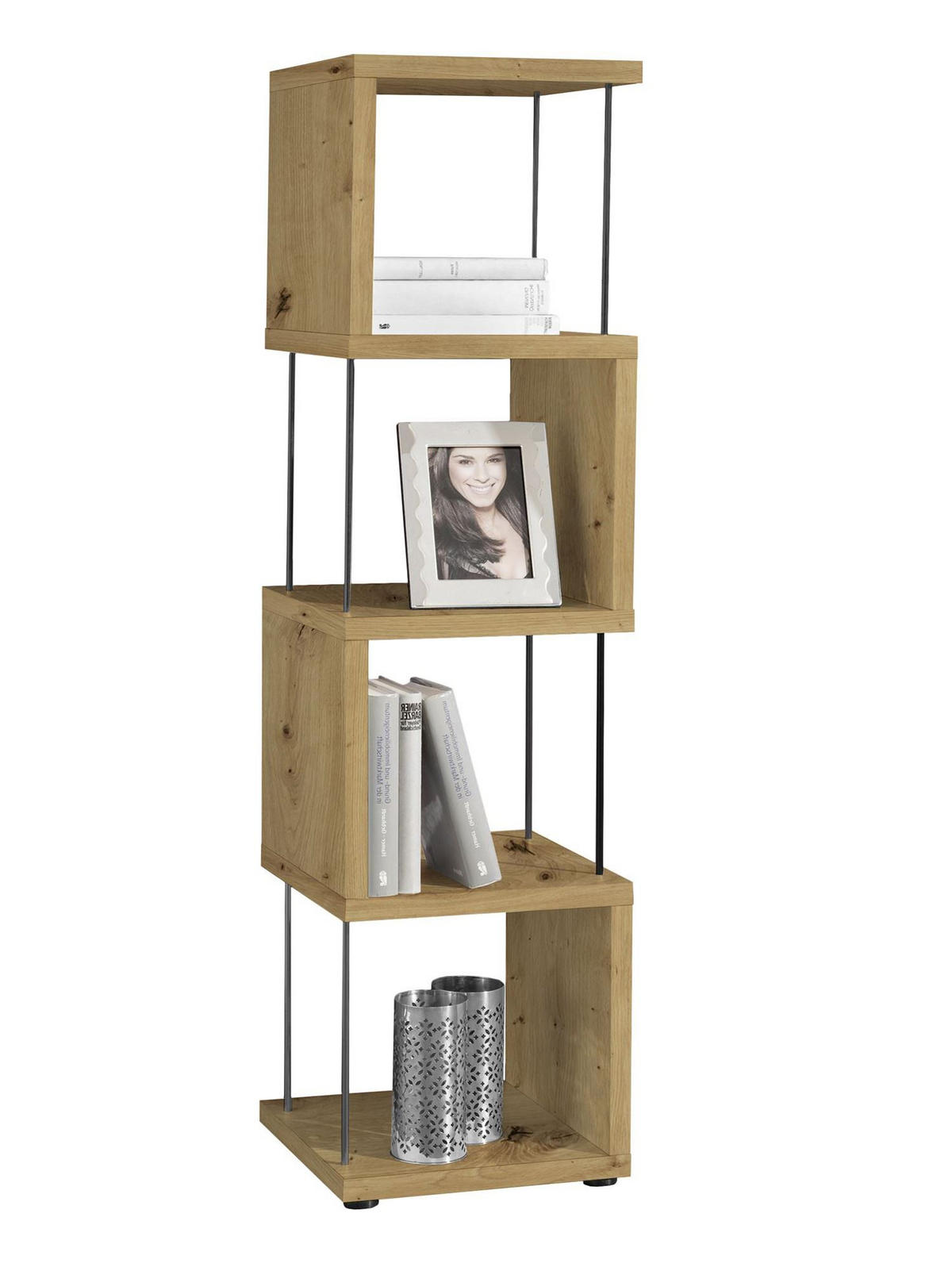 REGAL Elga 33x33x126 aus Holzwerkstoff in der Farbe asteiche - Eiche Artisan, Kunststoff (33/126/33cm) - 58aufmkessel