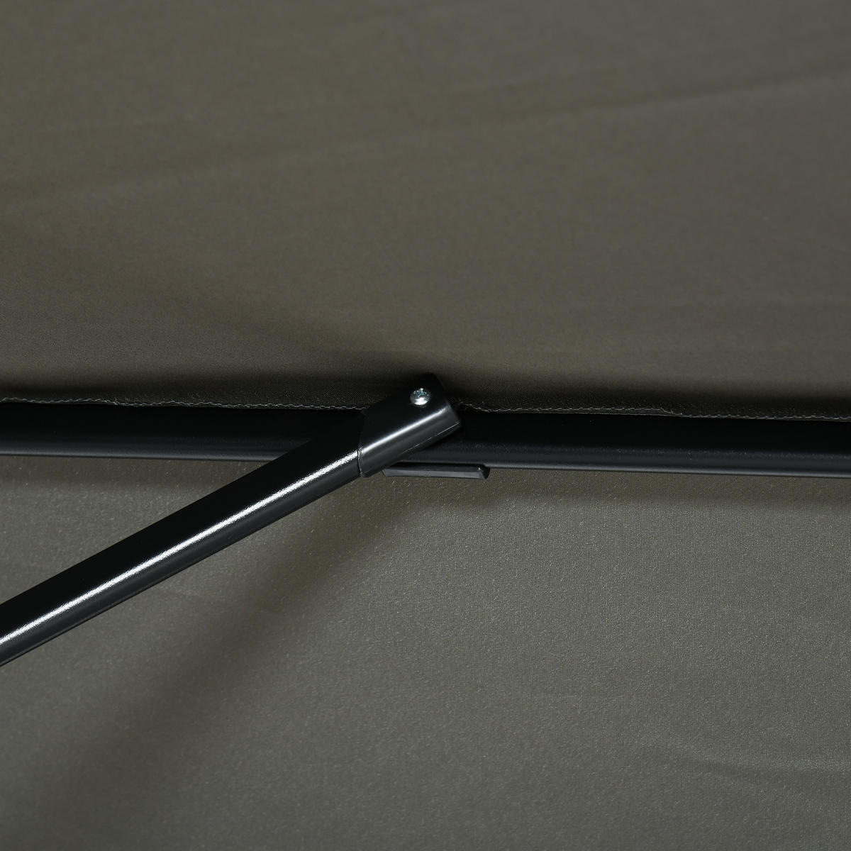 SONNENSCHIRM, Metall, Polyester, Grau - Grau, Metall (245/245cm) - Outsunny