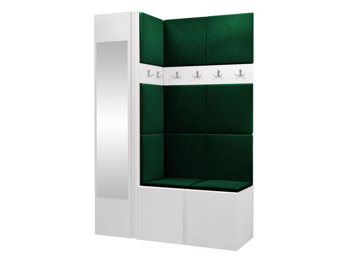 GARDEROBEN-SET Orion X - Weiß/Grün, Holzwerkstoff/Kunststoff (124/186/46cm) - MIRJAN24