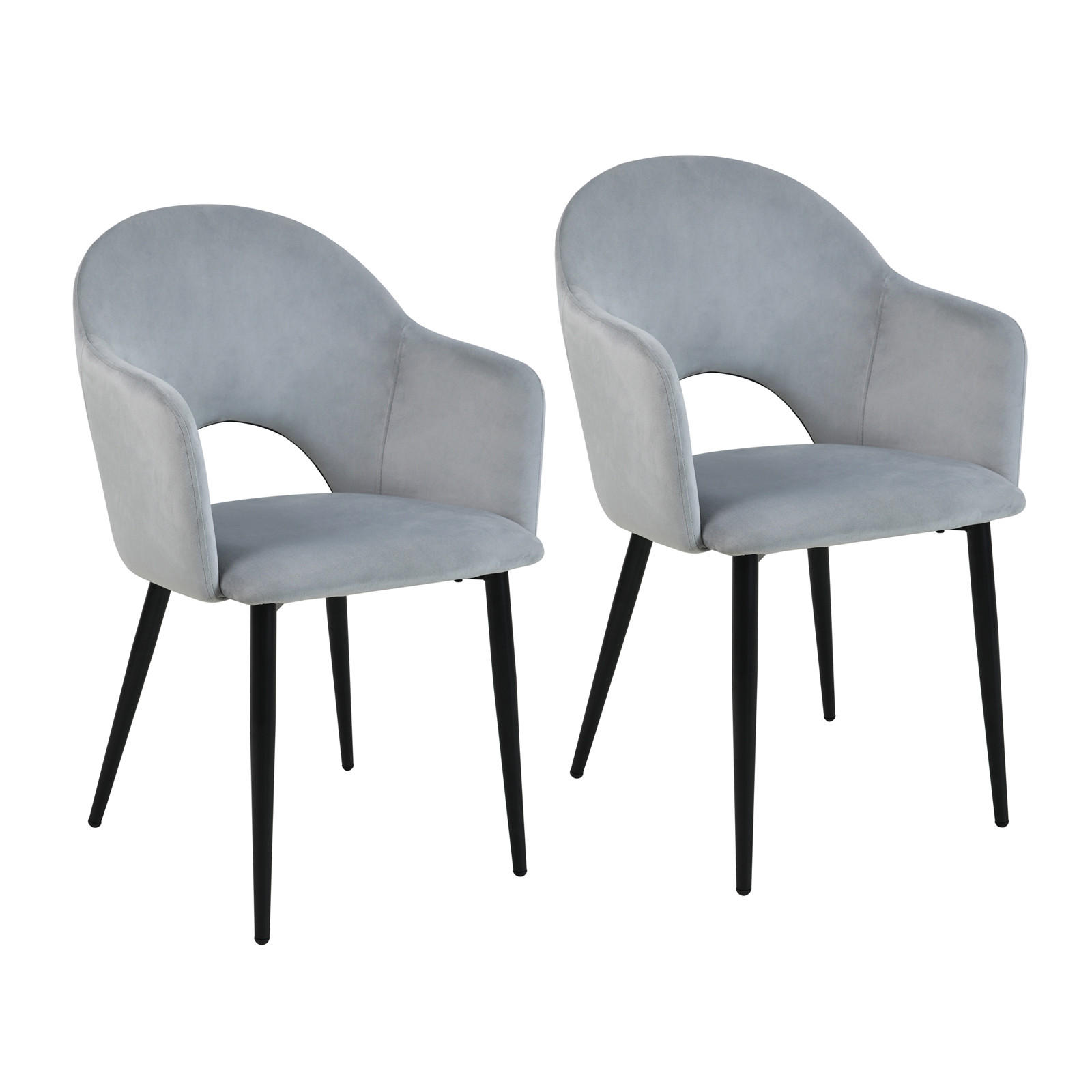 ESSZIMMERSTÜHLE HAILEY (2er Set) - Schwarz/Grau, Textil/Metall (54/83/53cm) - SVITA