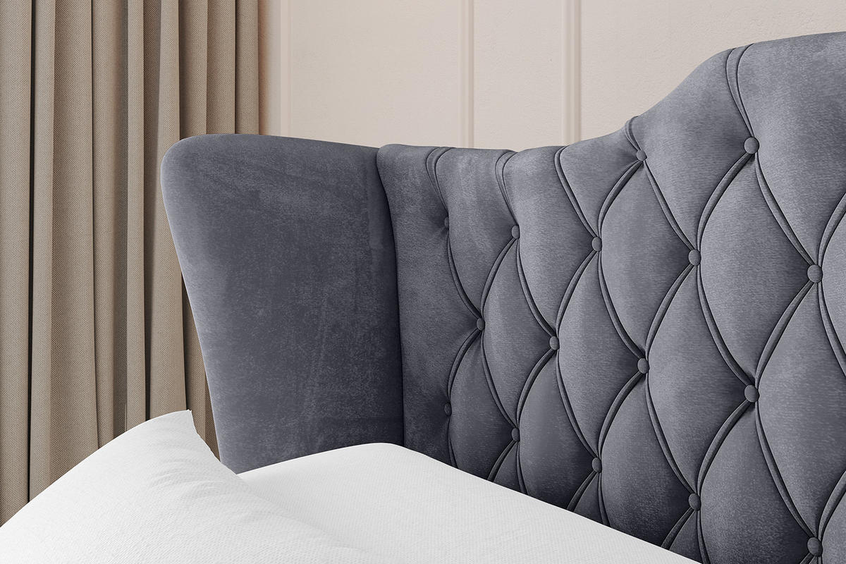 POLSTERBETT mit Bettkasten und Lattenrost, Bett mit Matratze H3/H4 - MODY 120x200 Dunkelgrau - Dunkelgrau, Holzwerkstoff/Textil (120/200cm) - ALTDECOR