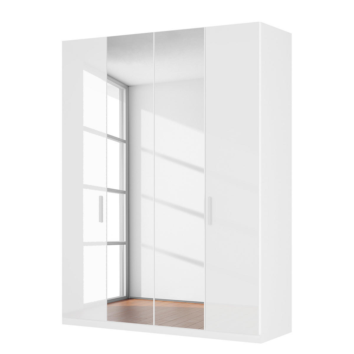 DREHTÜRENSCHRANK - Weiß Hochglanz/Weiß, Holzwerkstoff (181/236/60cm) - home24