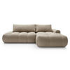 ECKSOFA Ombo Beige Velours 280 cm - Beige/Schwarz, Kunststoff/Textil (284/167cm) - Selsey