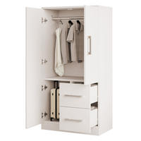 KLEIDERSCHRANK 70 x 40 x 135 cm aus Holz mit Schubladen, Weiß - Weiß, Holz (40/135/70cm) - OKMYHOME