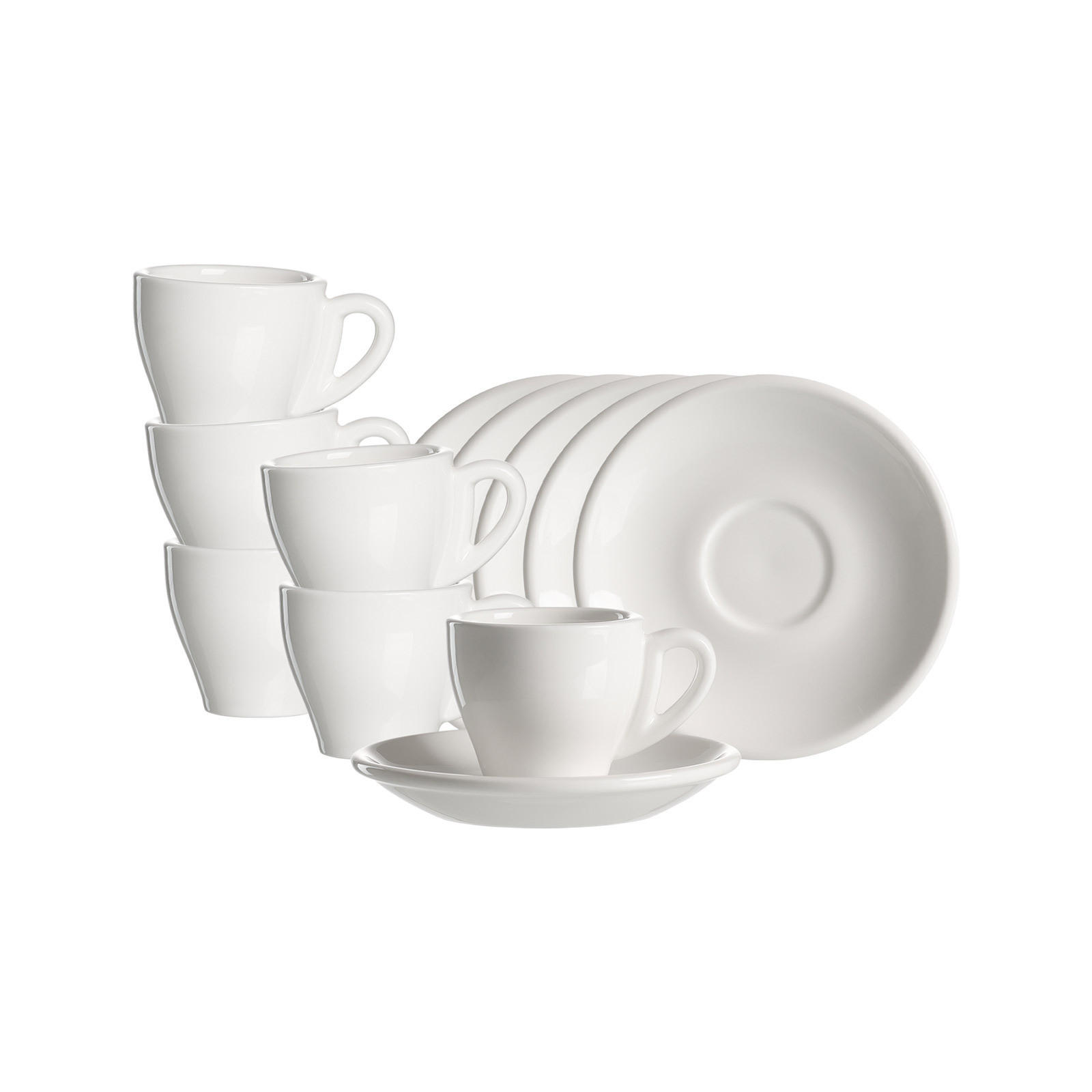 ESPRESSOTASSEN MIT UNTERTASSEN Bari weiß 90 ml 6er Set - Weiß, Keramik (0.09L) - Ritzenhoff Breker