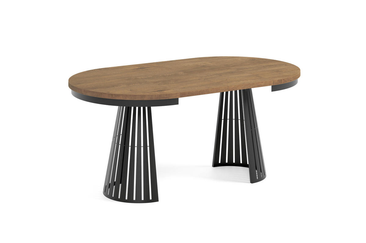 ESSTISCH Cone Bis - Dunkelbraun/Schwarz, Holzwerkstoff/Metall (100/100/76cm) - Meblini