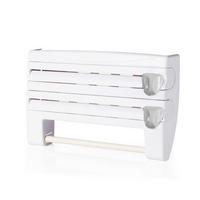 WANDROLLENHALTER - Weiß, Kunststoff/Metall (38/24.5/7.5cm) - Relaxdays