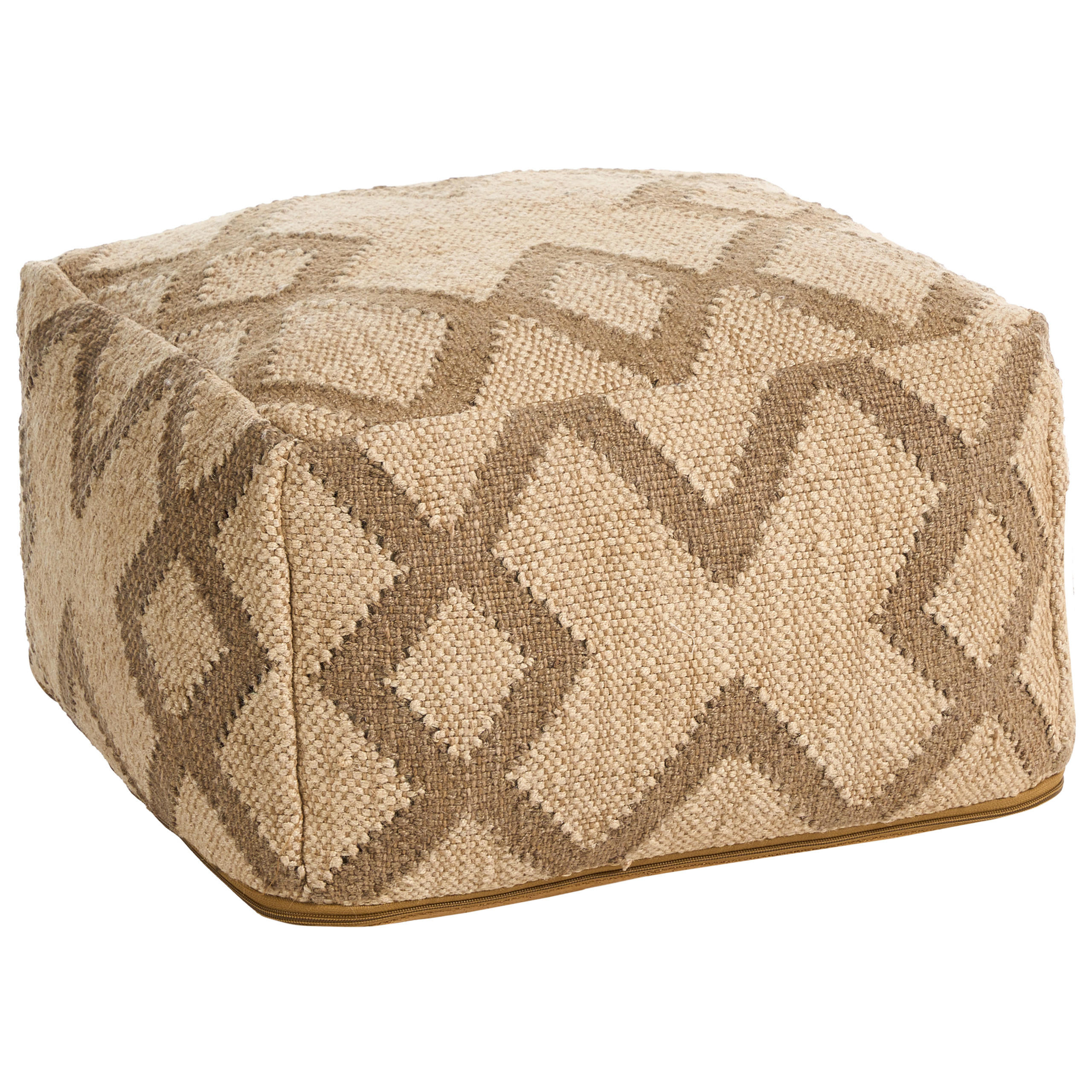 Beliani Pouf Beige, Braun 50x30x50 cm