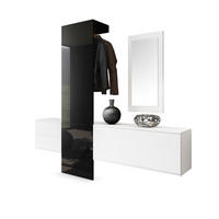GARDEROBE Carlton Paneel in Schwarz Hochglanz - Schwarz Hochglanz, Holzwerkstoff (208/193/35cm) - Vladon