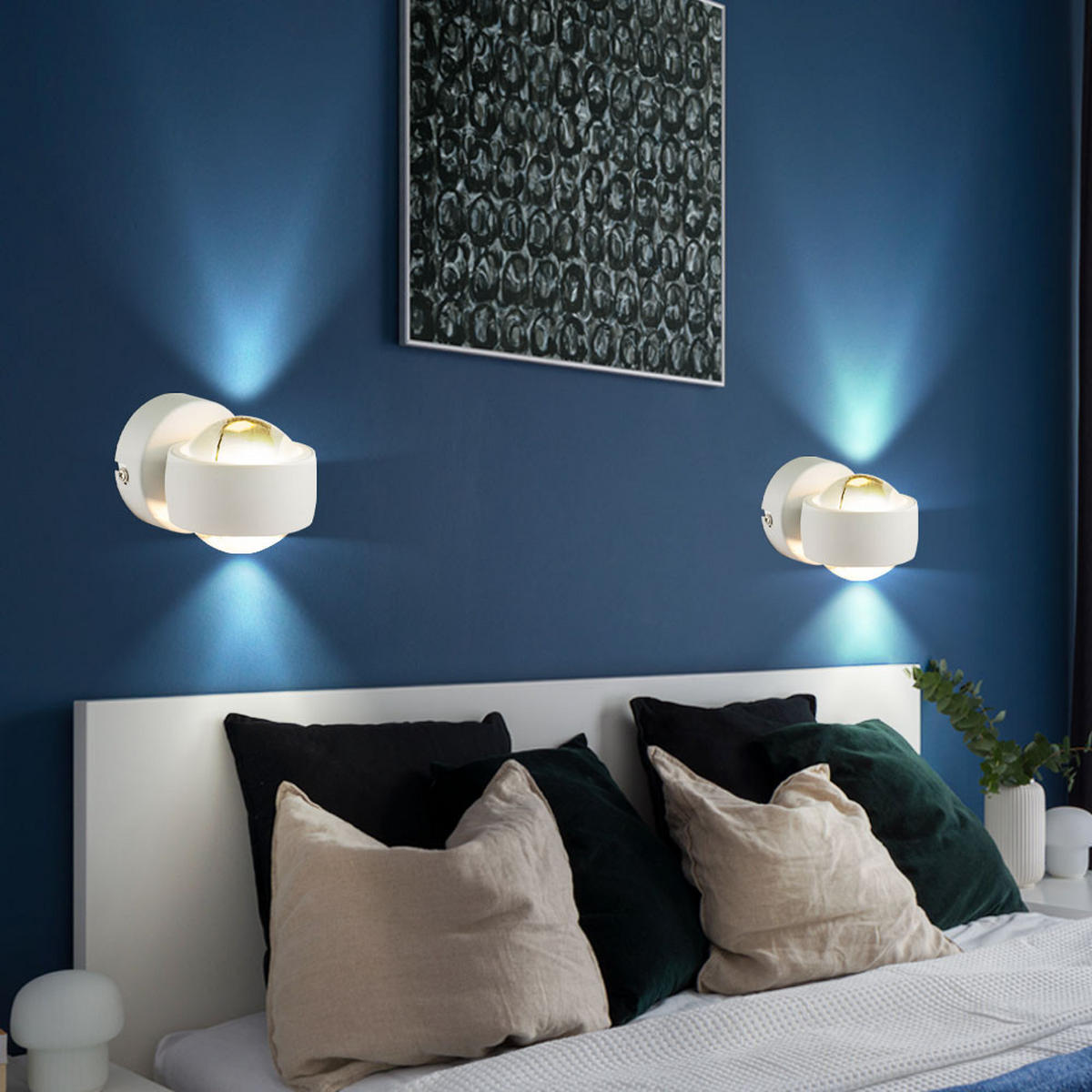 LED WANDLEUCHTE Metall Weiß - Weiß, Glas (7.5/10/10cm) - Globo Lighting