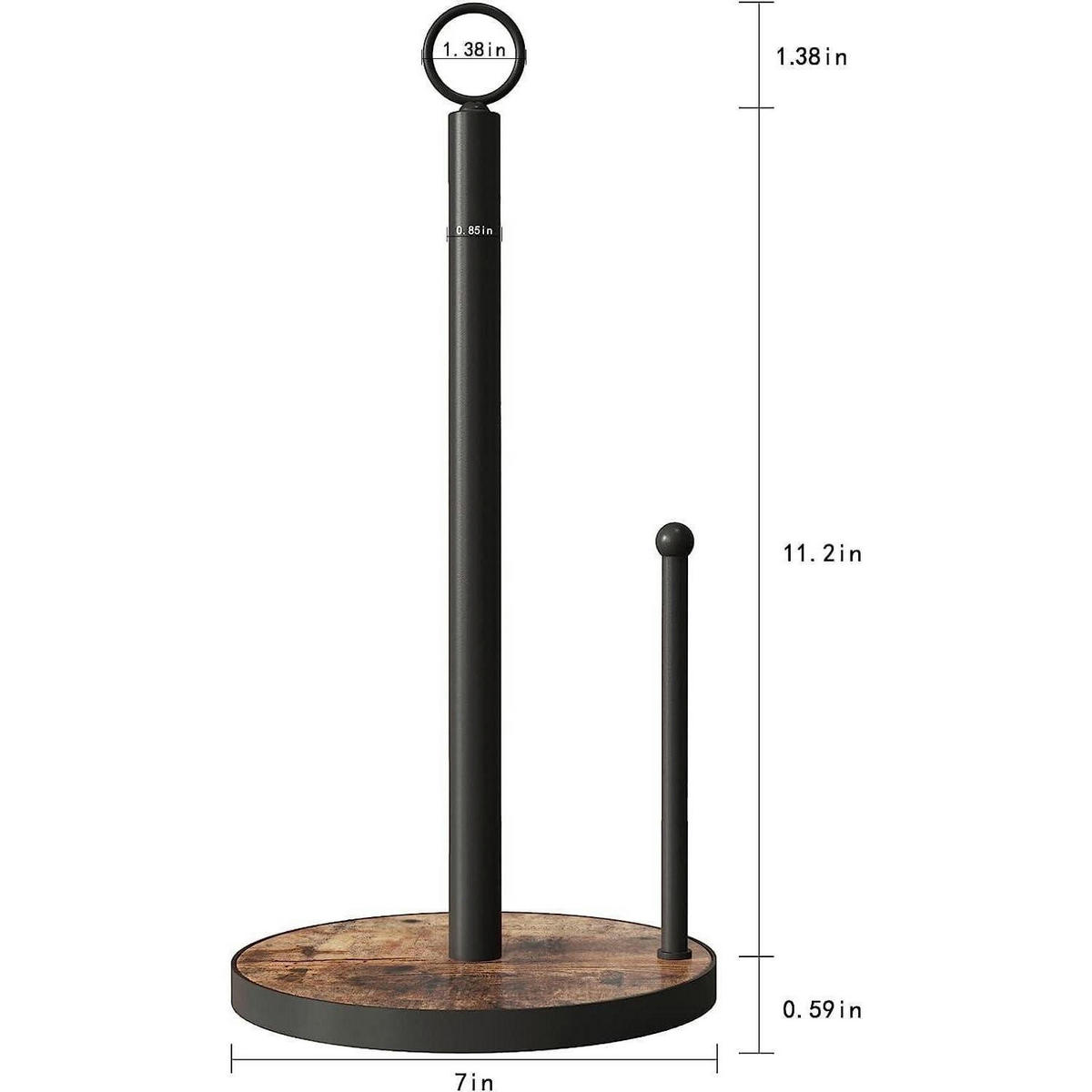 KÜCHENROLLENHALTER Stehend Holzbasis Landhausstil Braun - Multicolor, Holz (17.8/7.6/33cm)